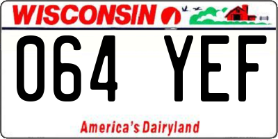 WI license plate 064YEF