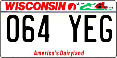 WI license plate 064YEG