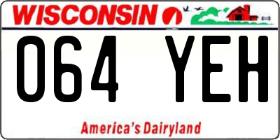 WI license plate 064YEH