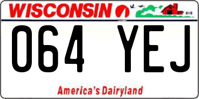 WI license plate 064YEJ