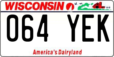 WI license plate 064YEK