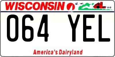 WI license plate 064YEL