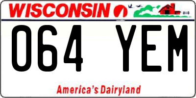 WI license plate 064YEM