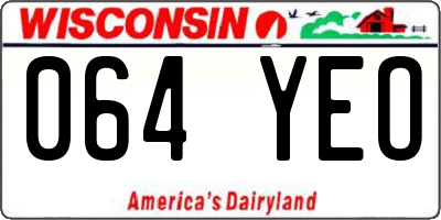 WI license plate 064YEO