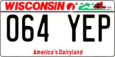 WI license plate 064YEP