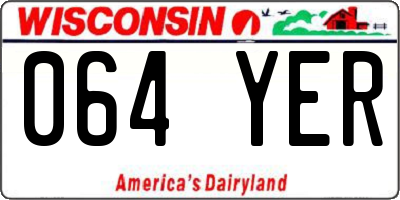 WI license plate 064YER