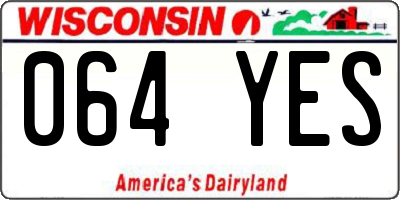 WI license plate 064YES