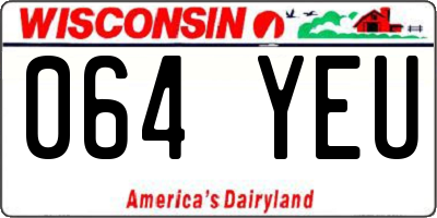 WI license plate 064YEU