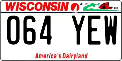 WI license plate 064YEW