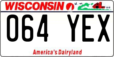 WI license plate 064YEX
