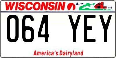 WI license plate 064YEY