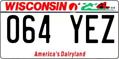 WI license plate 064YEZ