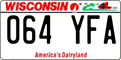 WI license plate 064YFA