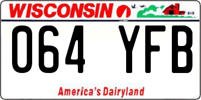 WI license plate 064YFB