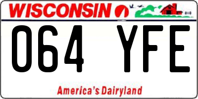 WI license plate 064YFE