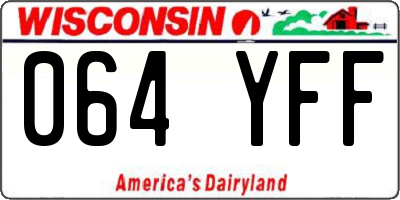 WI license plate 064YFF