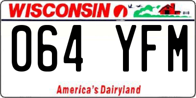 WI license plate 064YFM