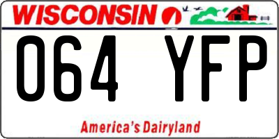 WI license plate 064YFP