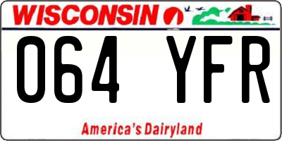 WI license plate 064YFR