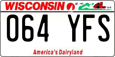 WI license plate 064YFS