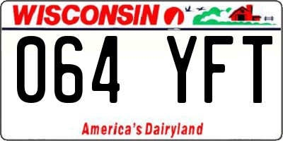 WI license plate 064YFT