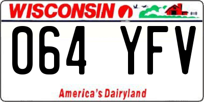 WI license plate 064YFV