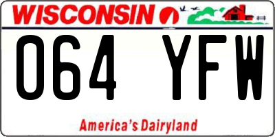 WI license plate 064YFW