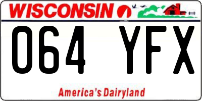 WI license plate 064YFX