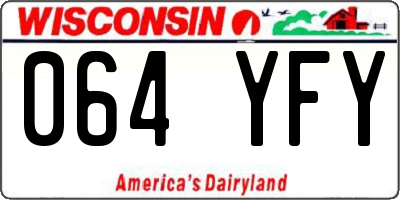WI license plate 064YFY