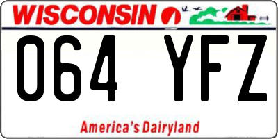 WI license plate 064YFZ