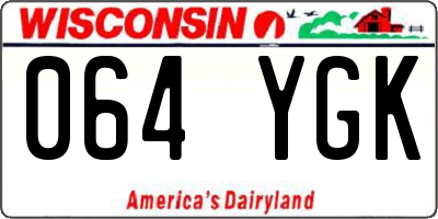 WI license plate 064YGK