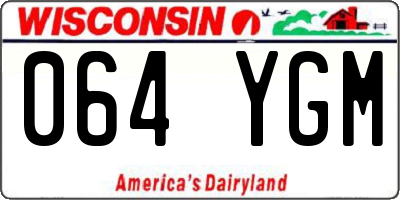 WI license plate 064YGM