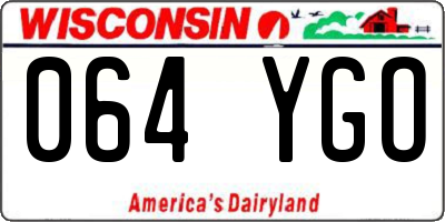 WI license plate 064YGO