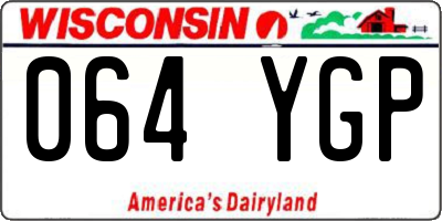 WI license plate 064YGP
