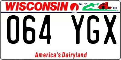 WI license plate 064YGX