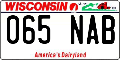 WI license plate 065NAB