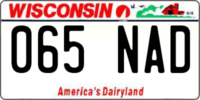 WI license plate 065NAD