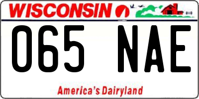 WI license plate 065NAE