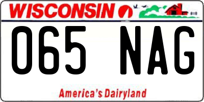 WI license plate 065NAG