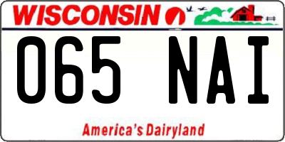 WI license plate 065NAI