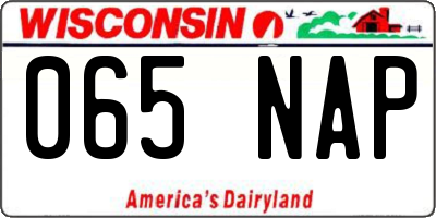 WI license plate 065NAP