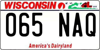 WI license plate 065NAQ