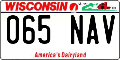WI license plate 065NAV
