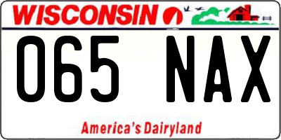 WI license plate 065NAX