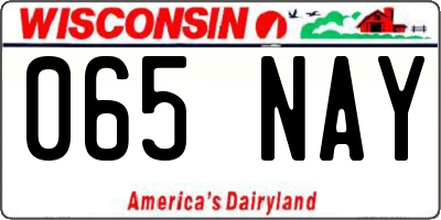WI license plate 065NAY