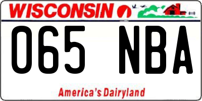 WI license plate 065NBA