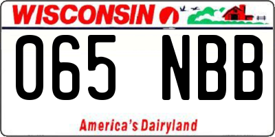 WI license plate 065NBB