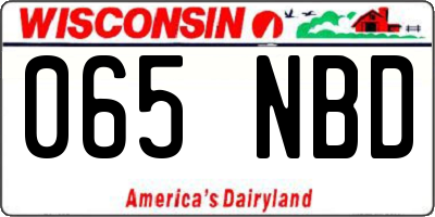WI license plate 065NBD