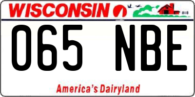 WI license plate 065NBE