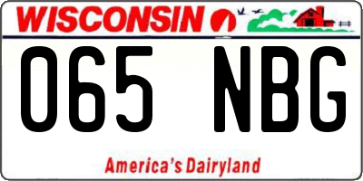 WI license plate 065NBG